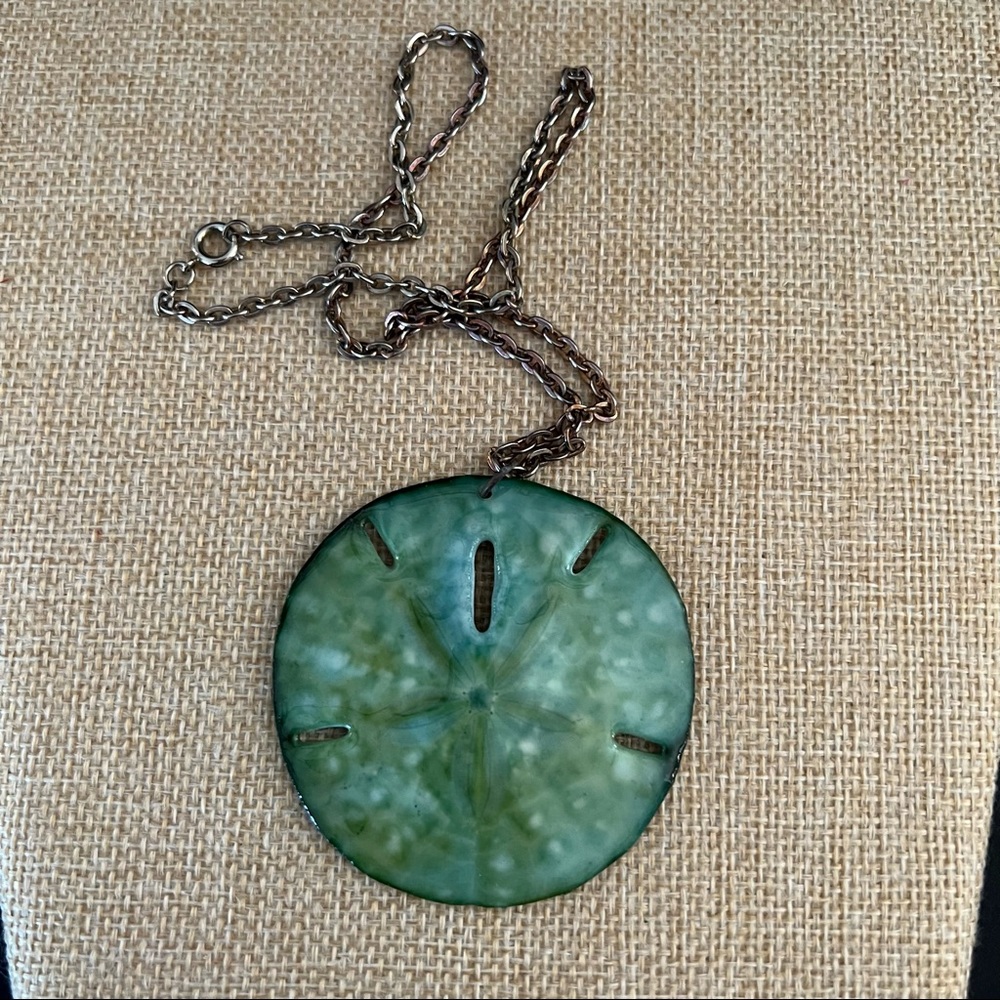 Beautiful Sand Dollar Ocean Blue Green Vintage